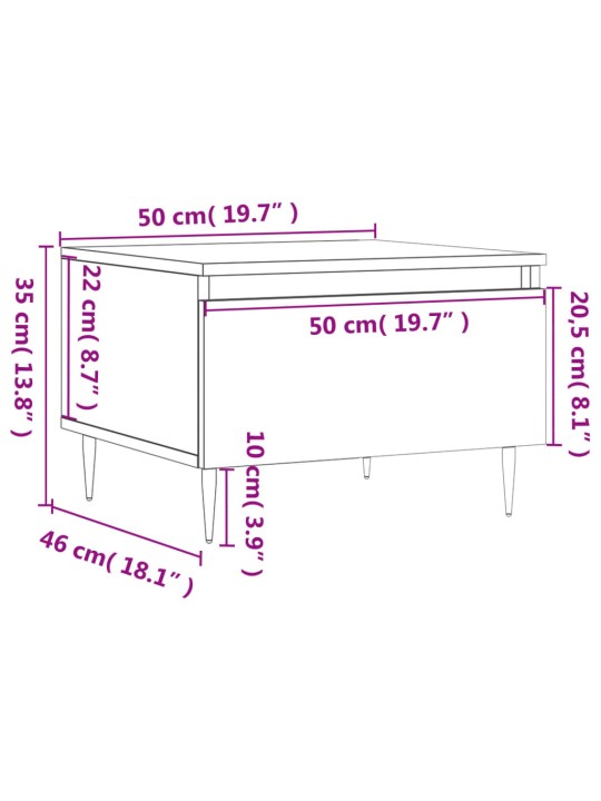 Sohvapöydät 2 kpl musta 50x46x35 cm tekninen puu