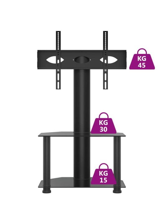 TV-taso kulmaan 2 tasoa 32-70" tv:lle musta