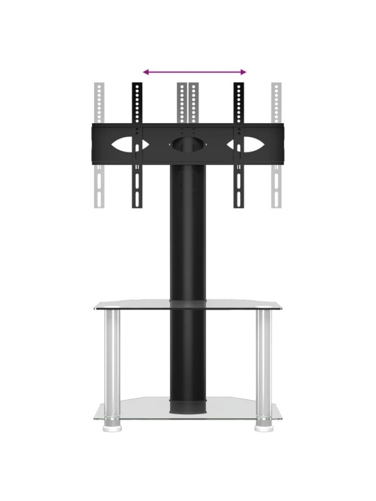 TV-taso kulmaan 2 tasoa 32-70" tv:lle musta ja hopea