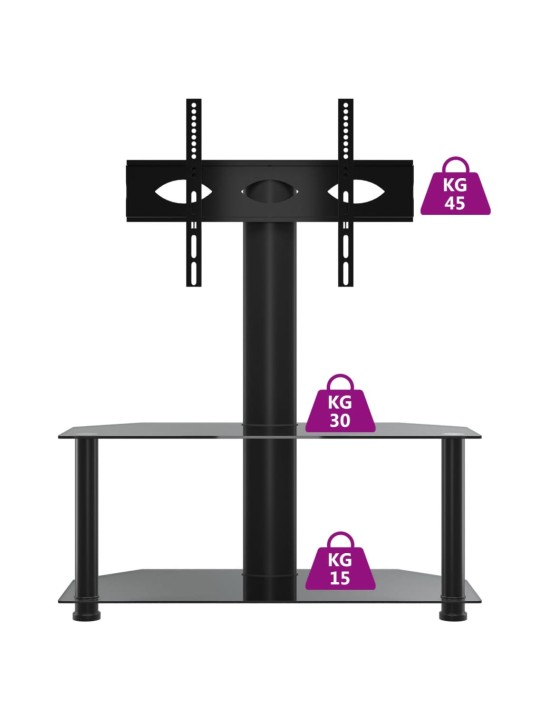 TV-taso kulmaan 2 tasoa 32-70" tv:lle musta