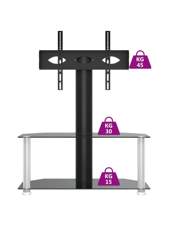 TV-taso kulmaan 2 tasoa 32-70" tv:lle musta ja hopea