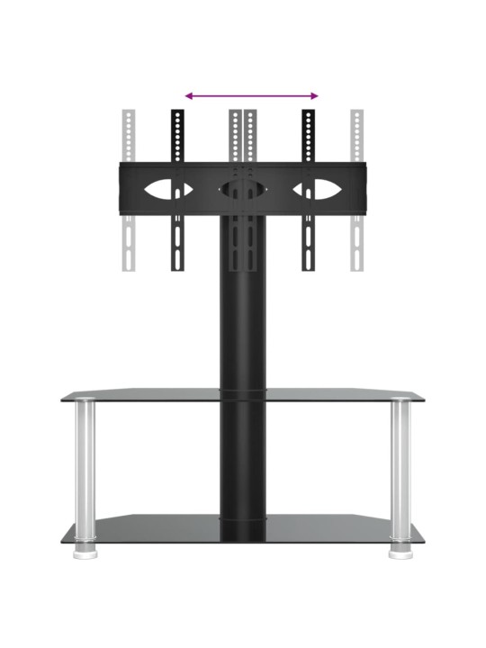 TV-taso kulmaan 2 tasoa 32-70" tv:lle musta ja hopea