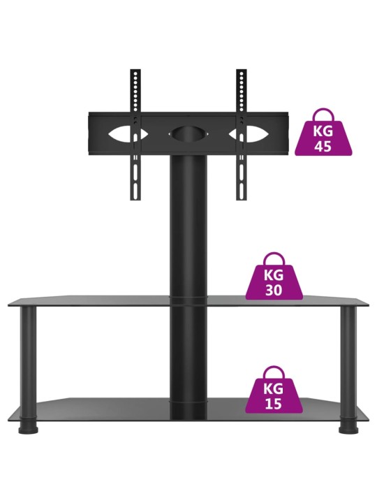 TV-taso kulmaan 2 tasoa 32-70" tv:lle musta