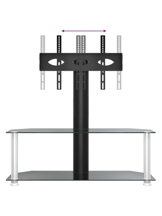 TV-taso kulmaan 2 tasoa 32-70" tv:lle musta ja hopea