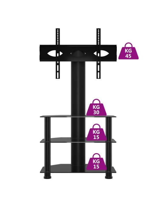 TV-taso kulmaan 3 tasoa 32-70" tv:lle musta
