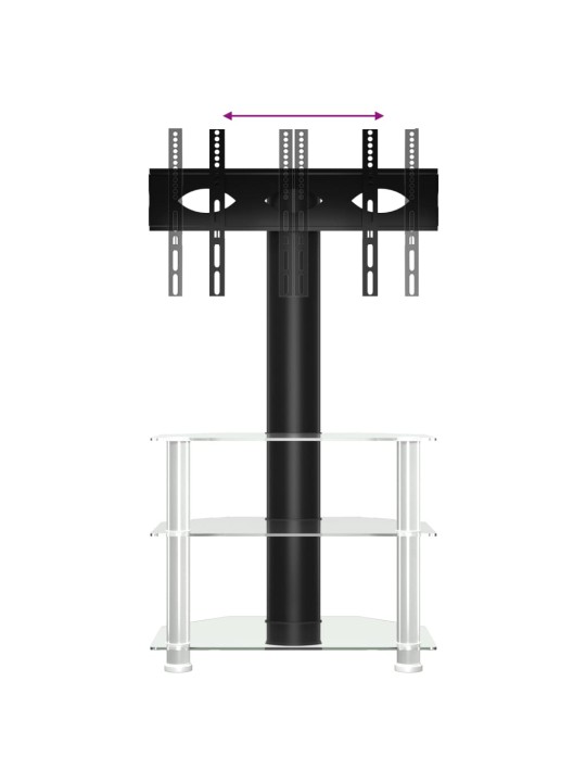 TV-taso kulmaan 3 tasoa 32-70" tv:lle musta ja hopea