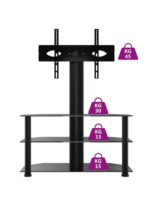 TV-taso kulmaan 3 tasoa 32-70" tv:lle musta