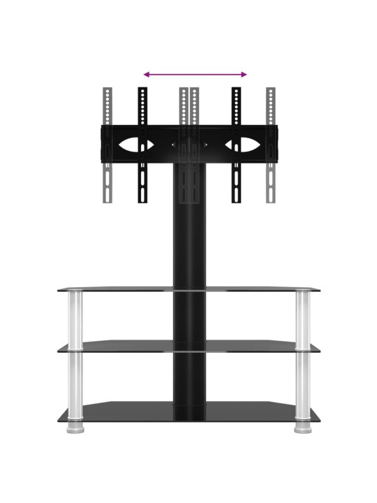 TV-taso kulmaan 3 tasoa 32-70" tv:lle musta ja hopea
