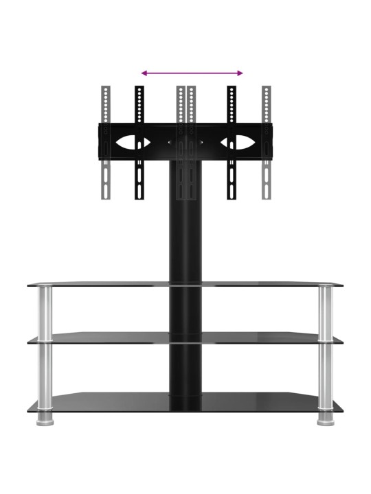 TV-taso kulmaan 3 tasoa 32-70" tv:lle musta ja hopea