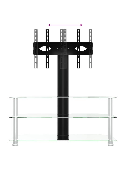 TV-taso kulmaan 3 tasoa 32-70" tv:lle musta ja hopea