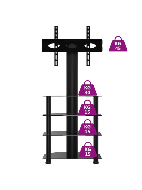 TV-taso kulmaan 4 tasoa 32-70" tv:lle musta