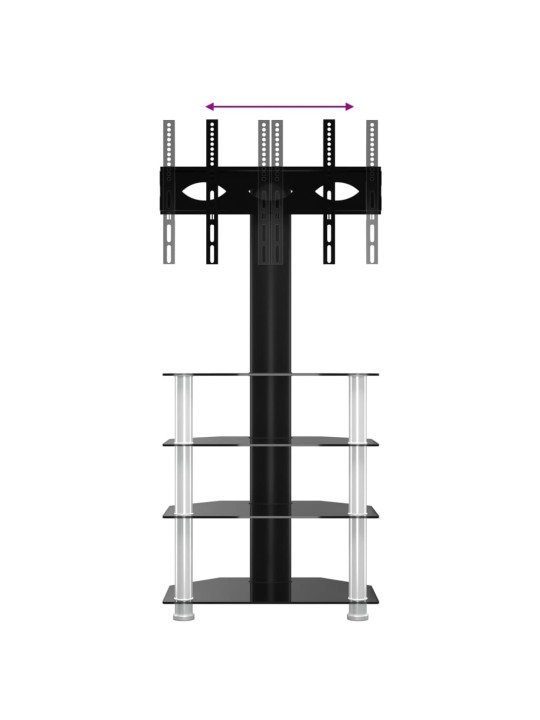 TV-taso kulmaan 4 tasoa 32-70" tv:lle musta ja hopea