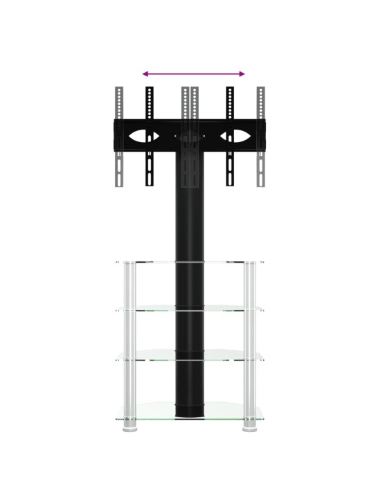 TV-taso kulmaan 4 tasoa 32-70" tv:lle musta ja hopea
