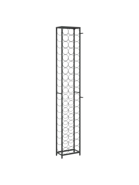Viinipulloteline 57 pullolle musta 34x18x200 cm takorauta