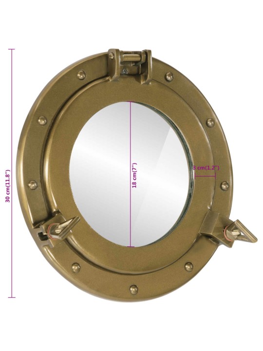 Laivanikkuna seinäpeili Ø30 cm alumiini ja lasi