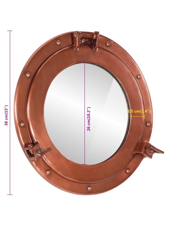 Laivanikkuna seinäpeili Ø38 cm alumiini ja lasi