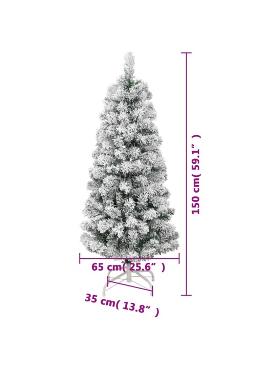 Tekojoulukuusi saranoilla ja lumihuurteella 150 cm