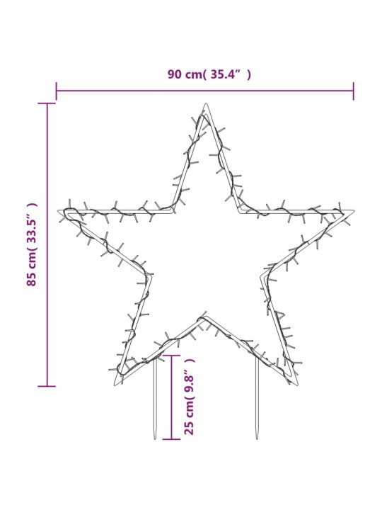 Joulutähti valokoriste piikeillä 115 LED-valoa 85 cm
