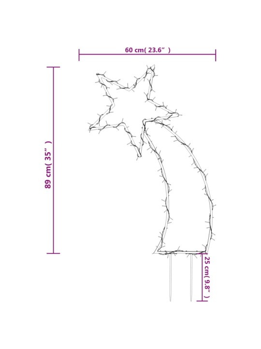 Jouluvalokoriste meteori piikeillä 115 LED-valoa 89 cm