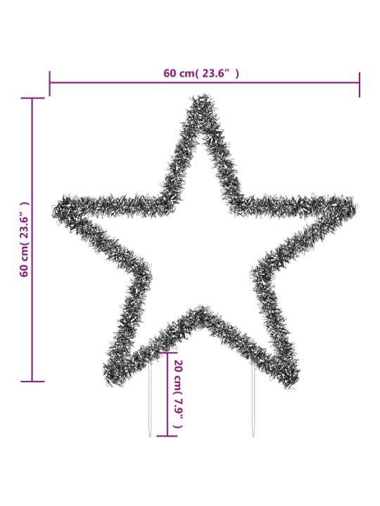 Joulutähti valokoriste piikeillä 80 LED-valoa 60 cm