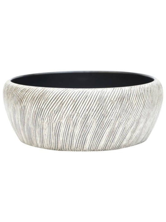 Pesuallas työtasolle musta ja harmaa pyöreä φ41x14cm keraaminen
