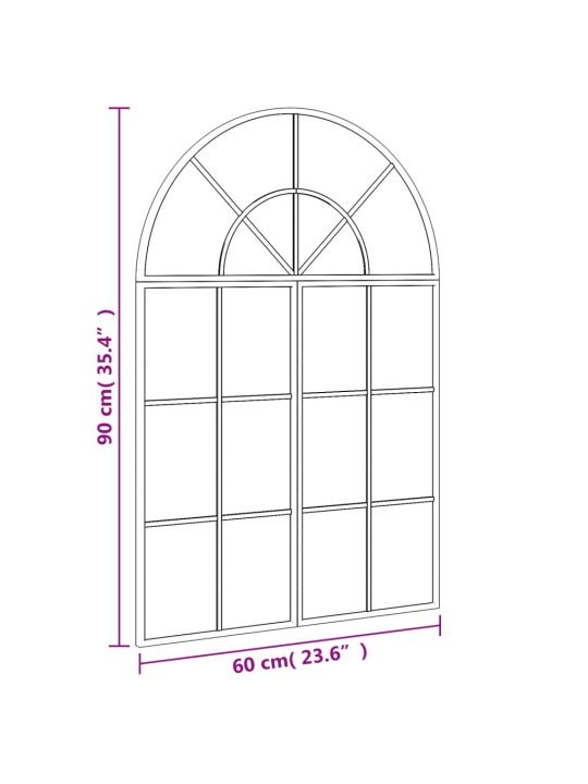 Seinäpeili musta 60x90 cm kaari rauta