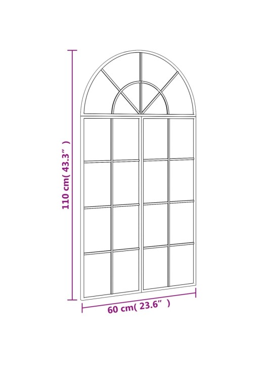 Seinäpeili musta 60x110 cm kaari rauta
