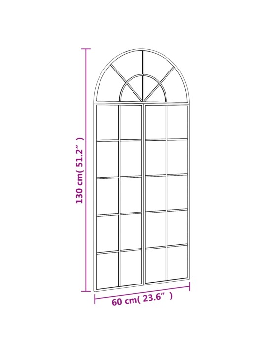 Seinäpeili musta 60x130 cm kaari rauta