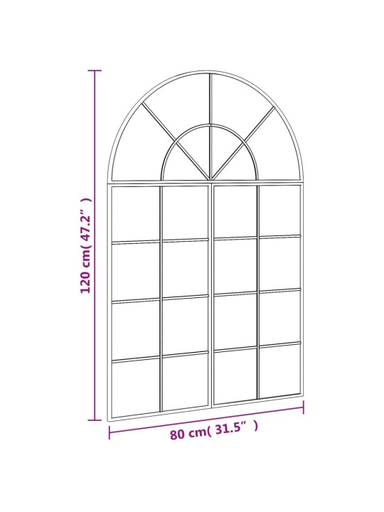 Seinäpeili musta 80x120 cm kaari rauta