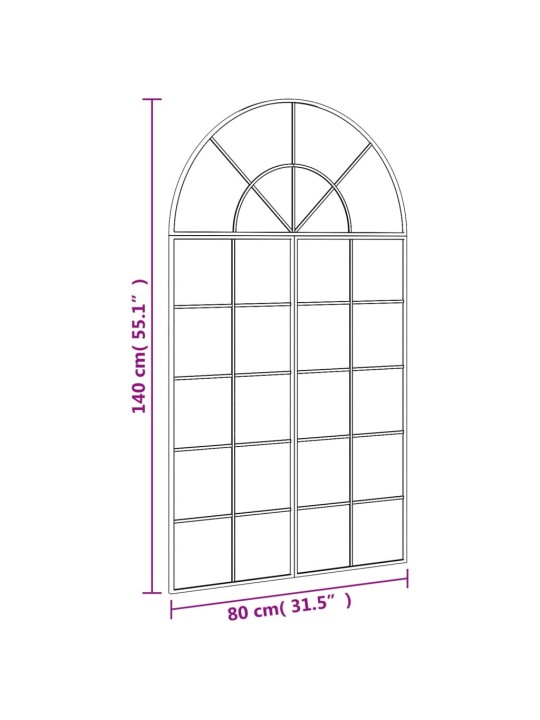 Seinäpeili musta 80x140 cm kaari rauta