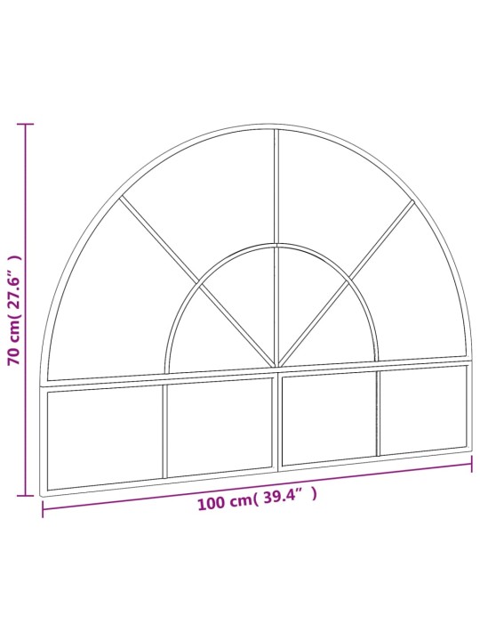 Seinäpeili musta 100x70 cm kaari rauta