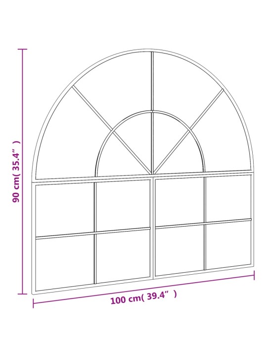 Seinäpeili musta 100x90 cm kaari rauta