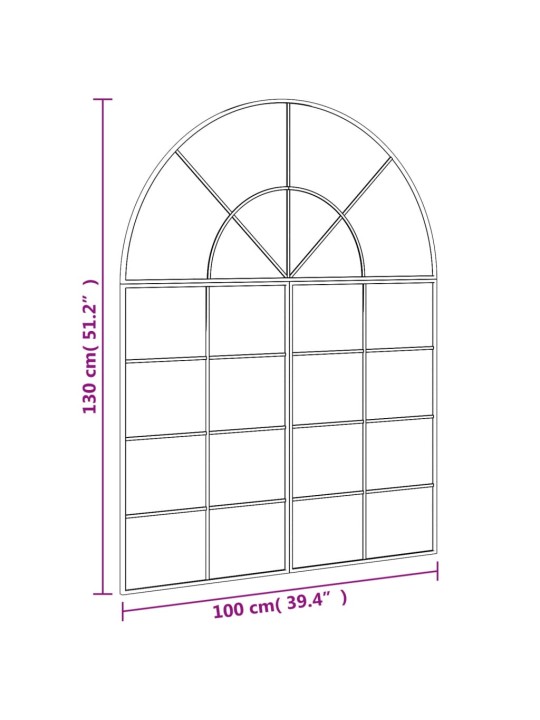 Seinäpeili musta 100x130 cm kaari rauta