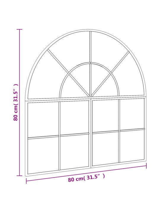 Seinäpeili musta 80x80 cm kaari rauta