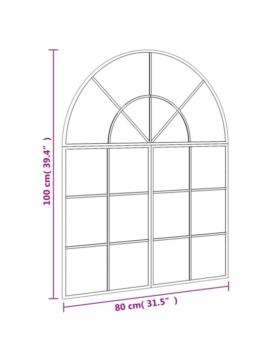 Seinäpeili musta 80x100 cm kaari rauta