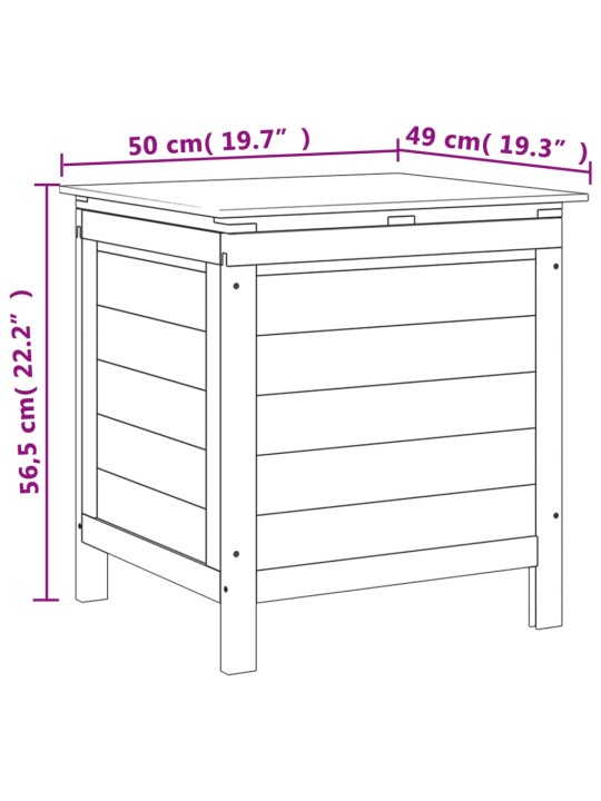 Ulkosäilytyslaatikko ruskea 50x49x56,5 cm täysi kuusi