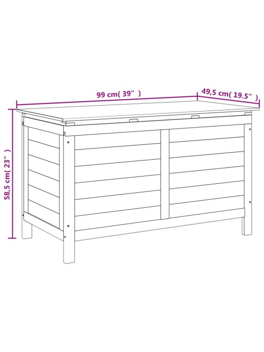 Ulkosäilytyslaatikko antrasiitti 99x49,5x58,5 cm täysi kuusi