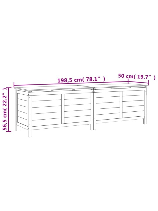 Ulkosäilytyslaatikko ruskea 198,5x50x56,5 cm täysi kuusi