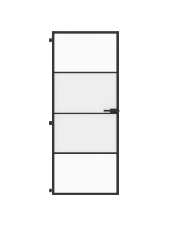 Sisäovi ohut musta 83x201,5 cm karkaistu lasi ja alumiini