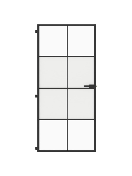 Sisäovi ohut musta 93x201,5 cm karkaistu lasi ja alumiini