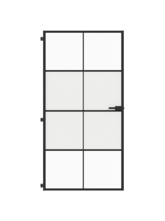 Sisäovi ohut musta 102,5x201,5 cm karkaistu lasi ja alumiini