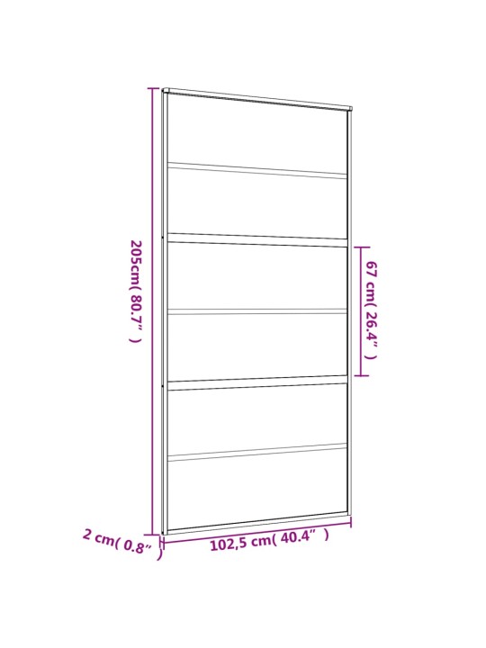 Liukuovi kulta 102,5x205 cm kirkas ESG-lasi ja alumiini