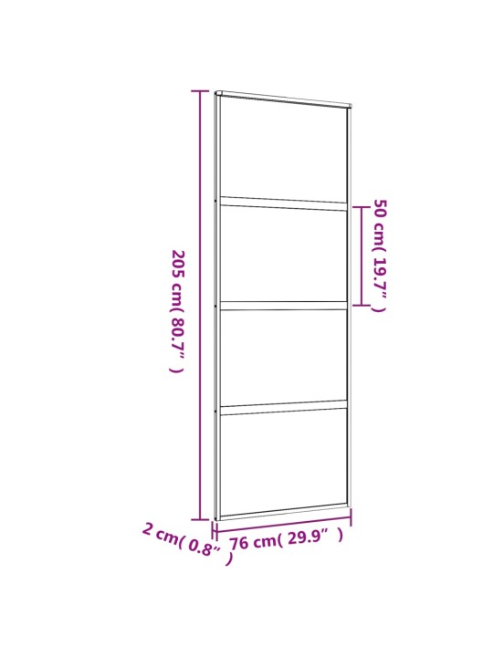 Liukuovi kulta 76x205 cm kirkas ESG-lasi ja alumiini