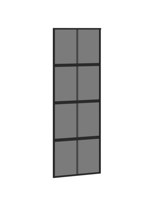 Liukuovi musta 76x205 cm karkaistu lasi ja alumiini