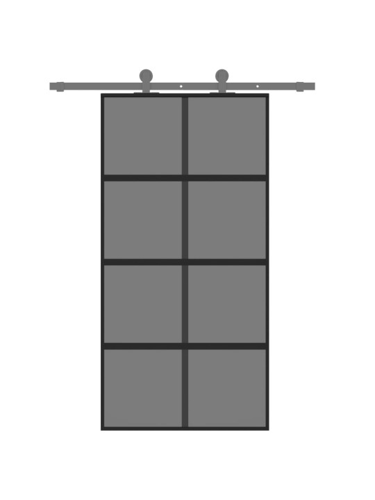 Liukuovi musta 102,5x205 cm karkaistu lasi ja alumiini