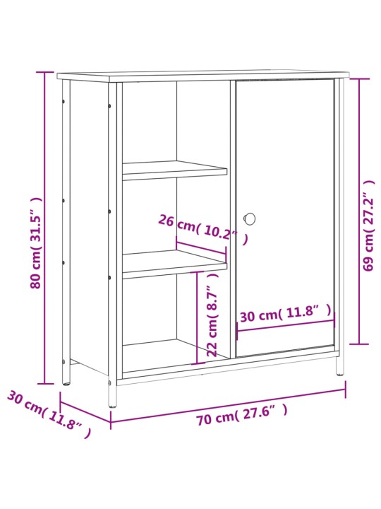 Senkki musta 70x30x80 cm tekninen puu