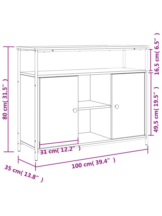 Senkki Sonoma tammi 100x35x80 cm tekninen puu