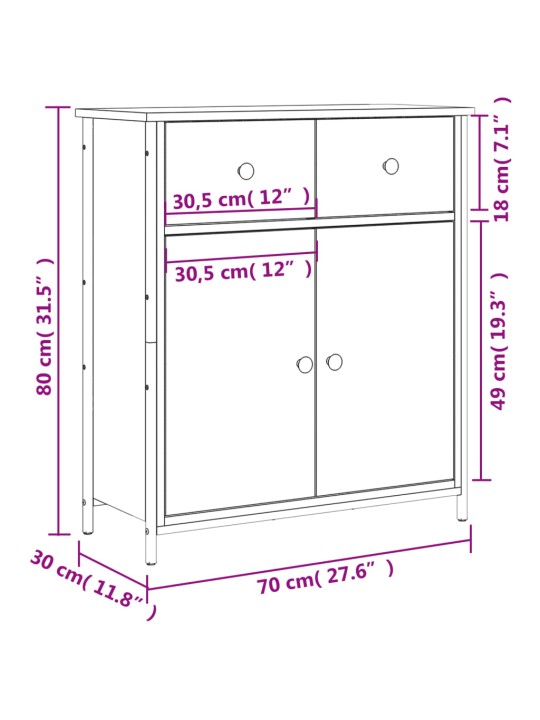 Senkki savutammi 70x30x80 cm tekninen puu