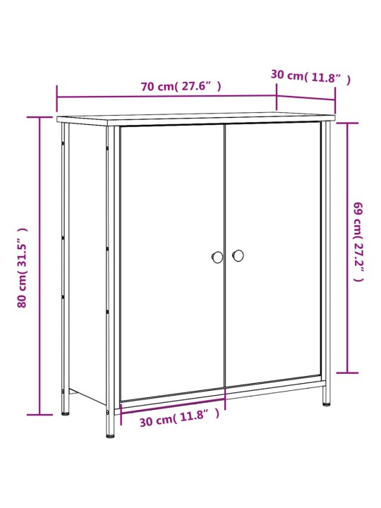 Senkki Sonoma-tammi 70x30x80 cm tekninen puu