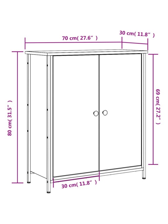 Senkki harmaa Sonoma 70x30x80 cm tekninen puu